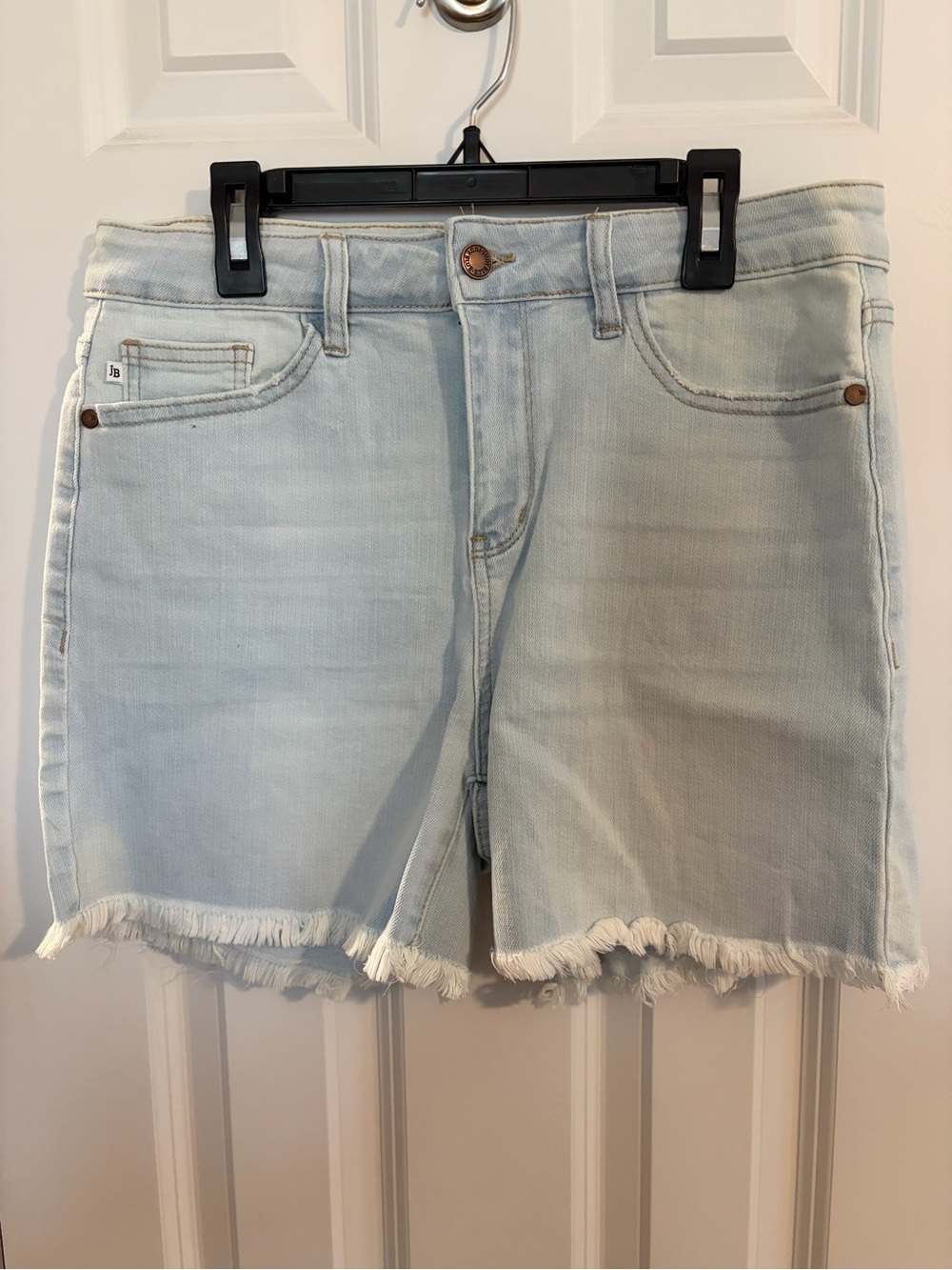 Judy Blue Light Wash Frayed Hem Denim Shorts